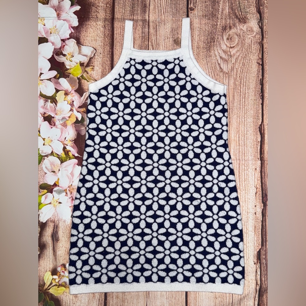 Paisley Lane Kids Casual Sweater Dress - Blue and White